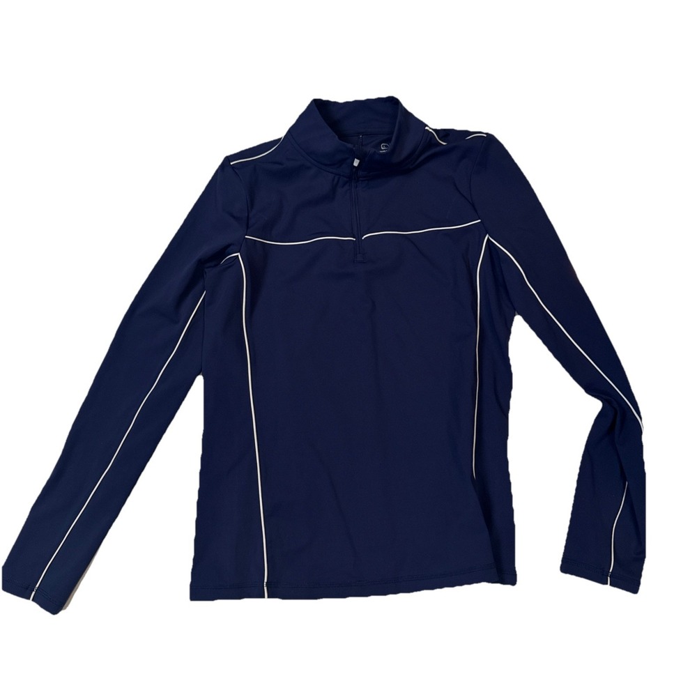 Vineyard Vines Sweater Women's Small Blue 1/4 Zip Mock Neck Fleece Pullover